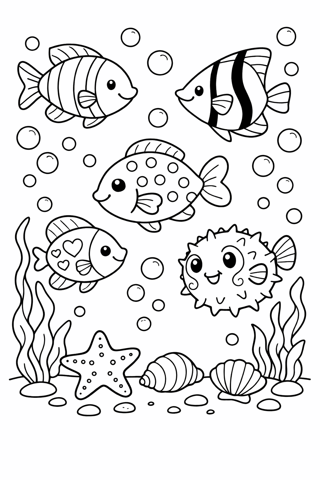 Rybki do druku – Kolorowanki z rybkami dla dzieci