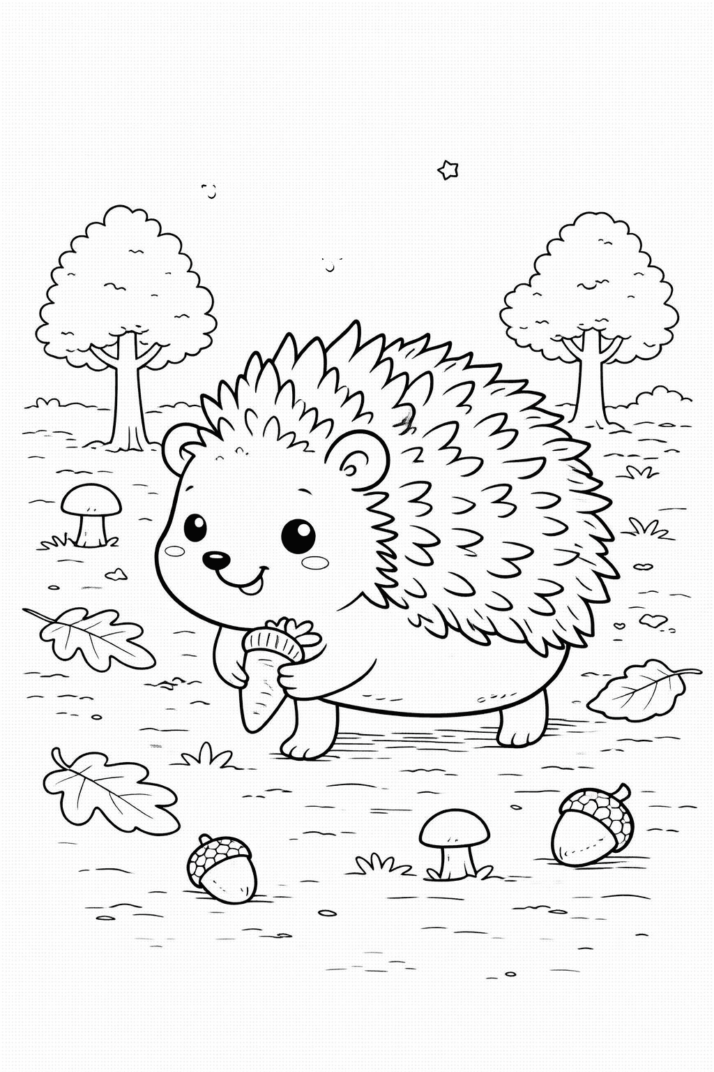 Jeż do druku – Kolorowanka z jeżem dla dzieci