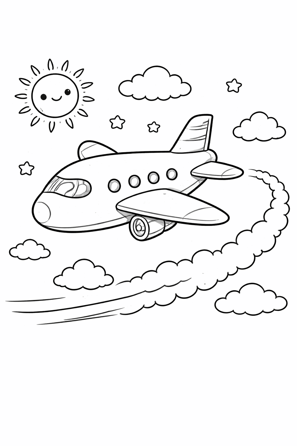 Samolot do druku – Kolorowanka samolotu dla dzieci