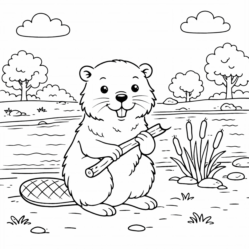 Bóbr do druku – Kolorowanka z bobrem