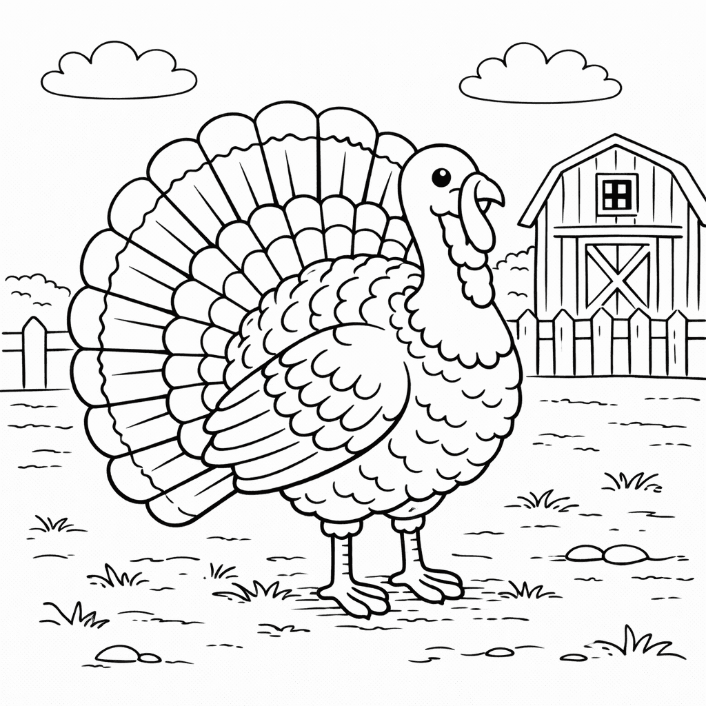 Indyk do druku – Kolorowanka z indykiem