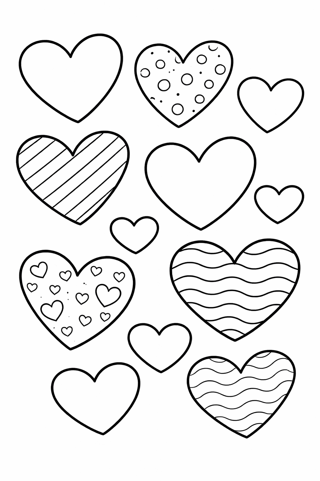 Serce do druku – Szablon serca do kolorowania i wycinania