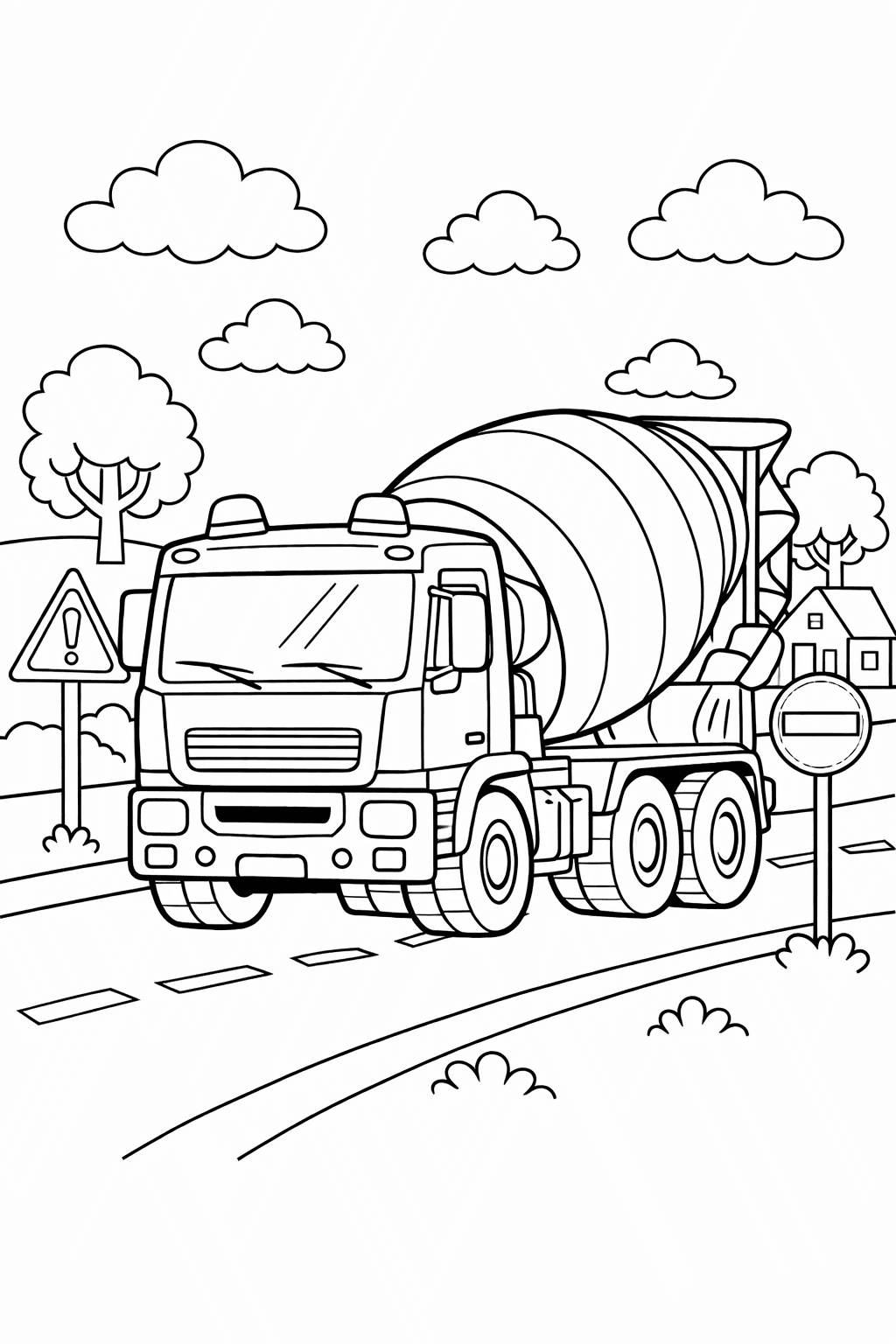 Betoniarka do druku – Kolorowanka betoniarki