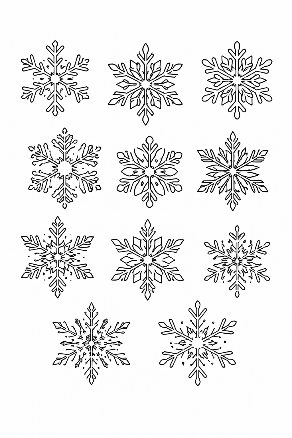 Śnieżynki do druku – Szablony śnieżynek do wycinania