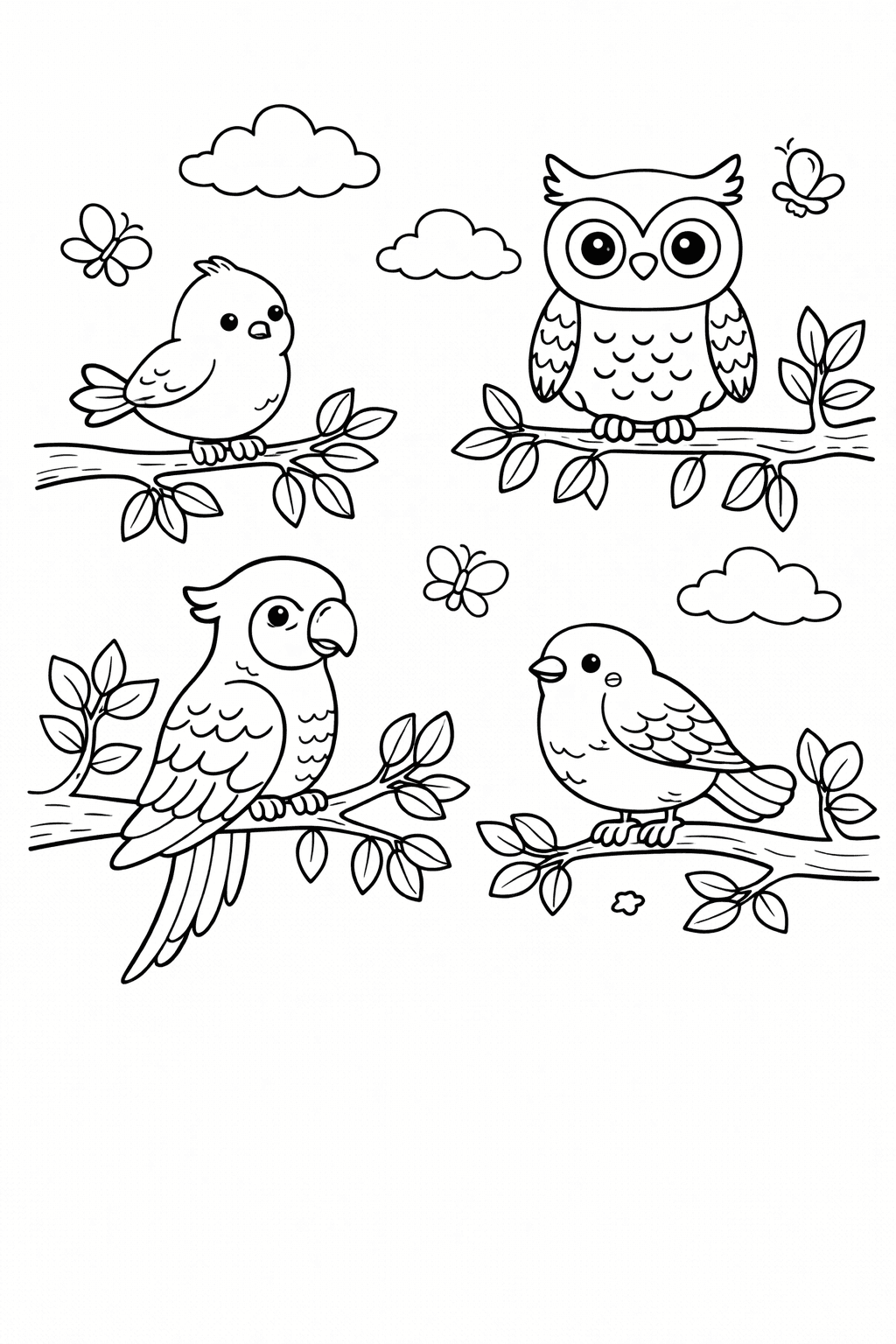 Kolorowanki z ptakami do druku – Kolorowanki z ptakami