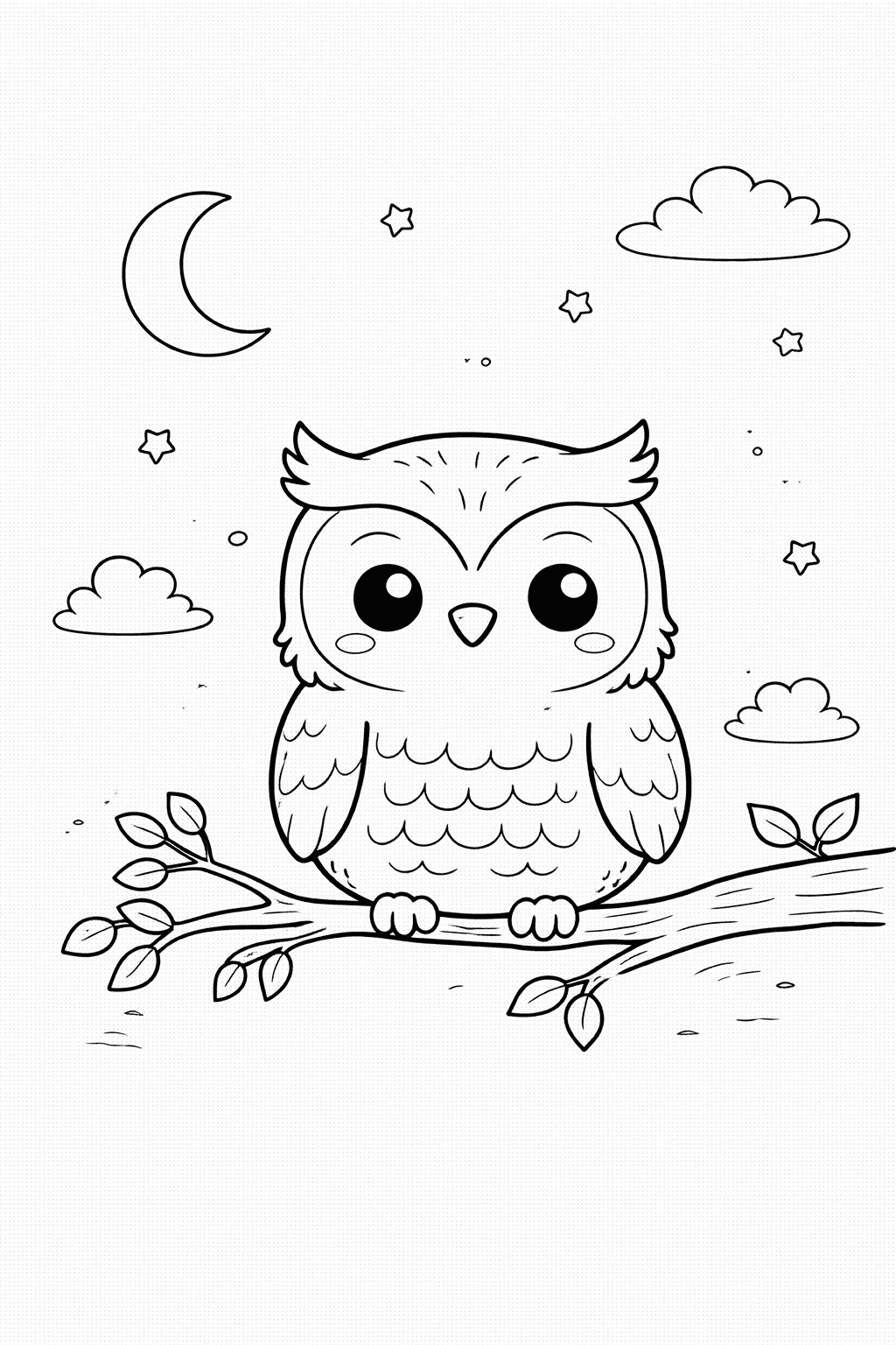 Sowa do druku – Kolorowanka z sową dla dzieci