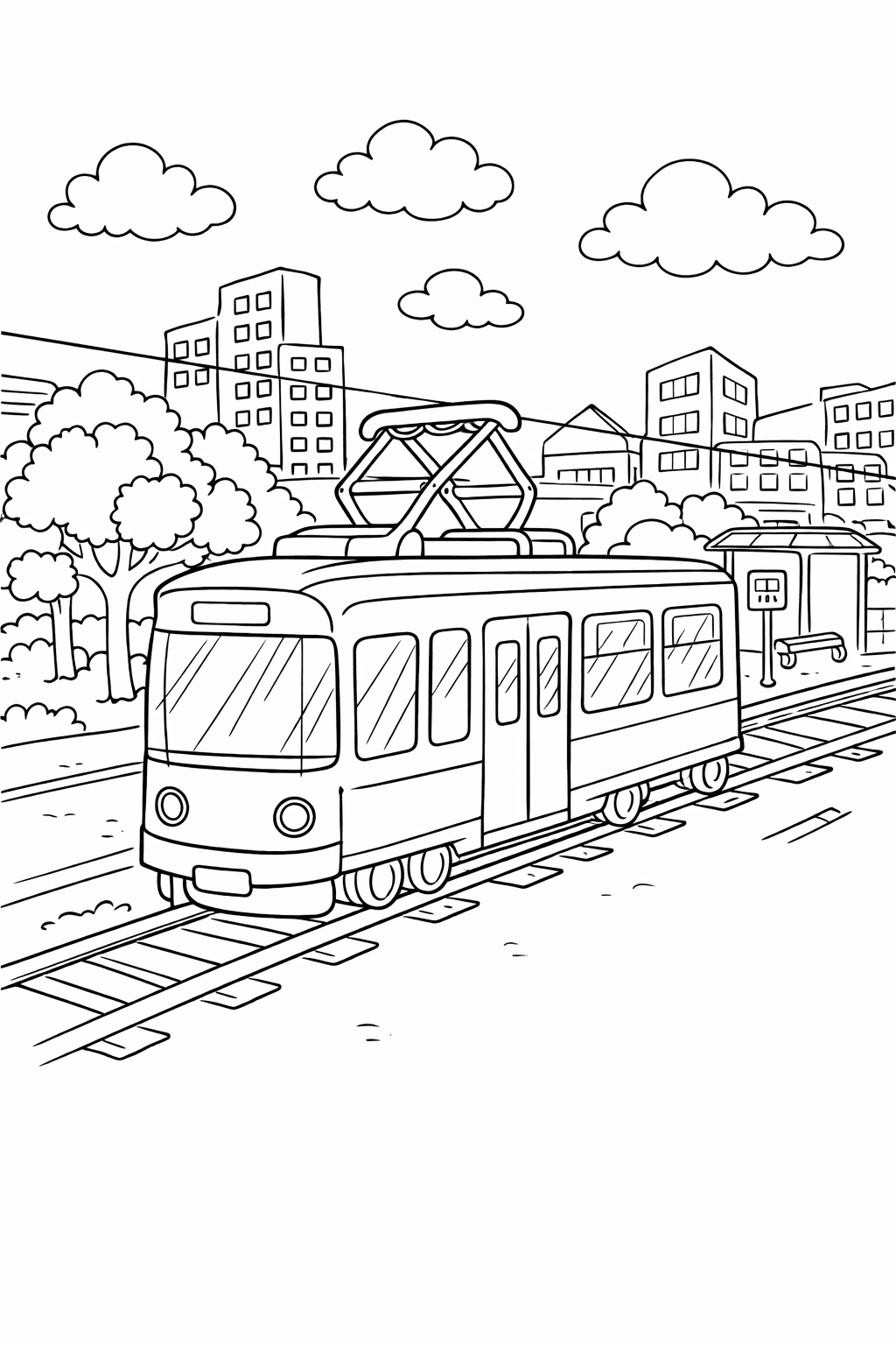 Tramwaj do druku – Kolorowanka tramwaju