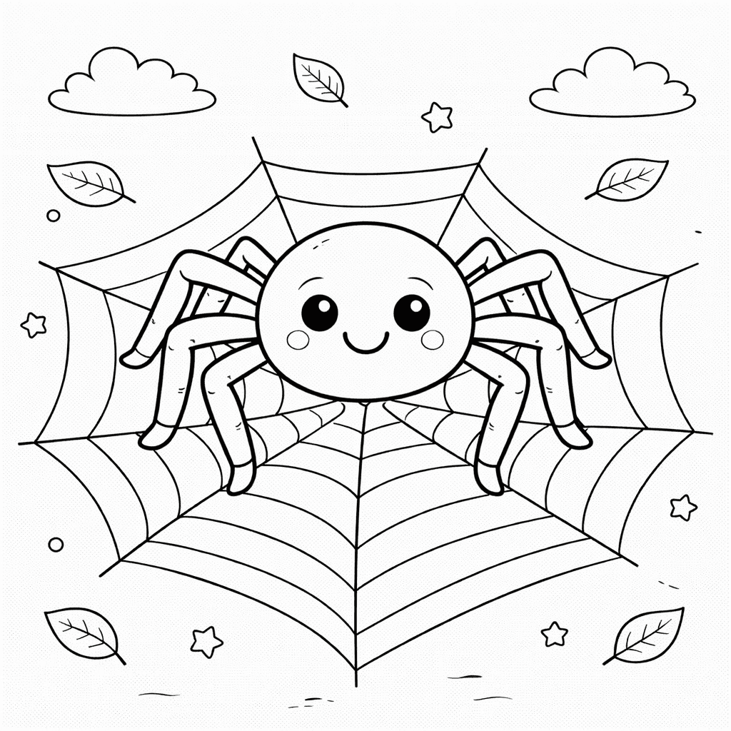 Pająk do druku – Kolorowanka z pająkiem