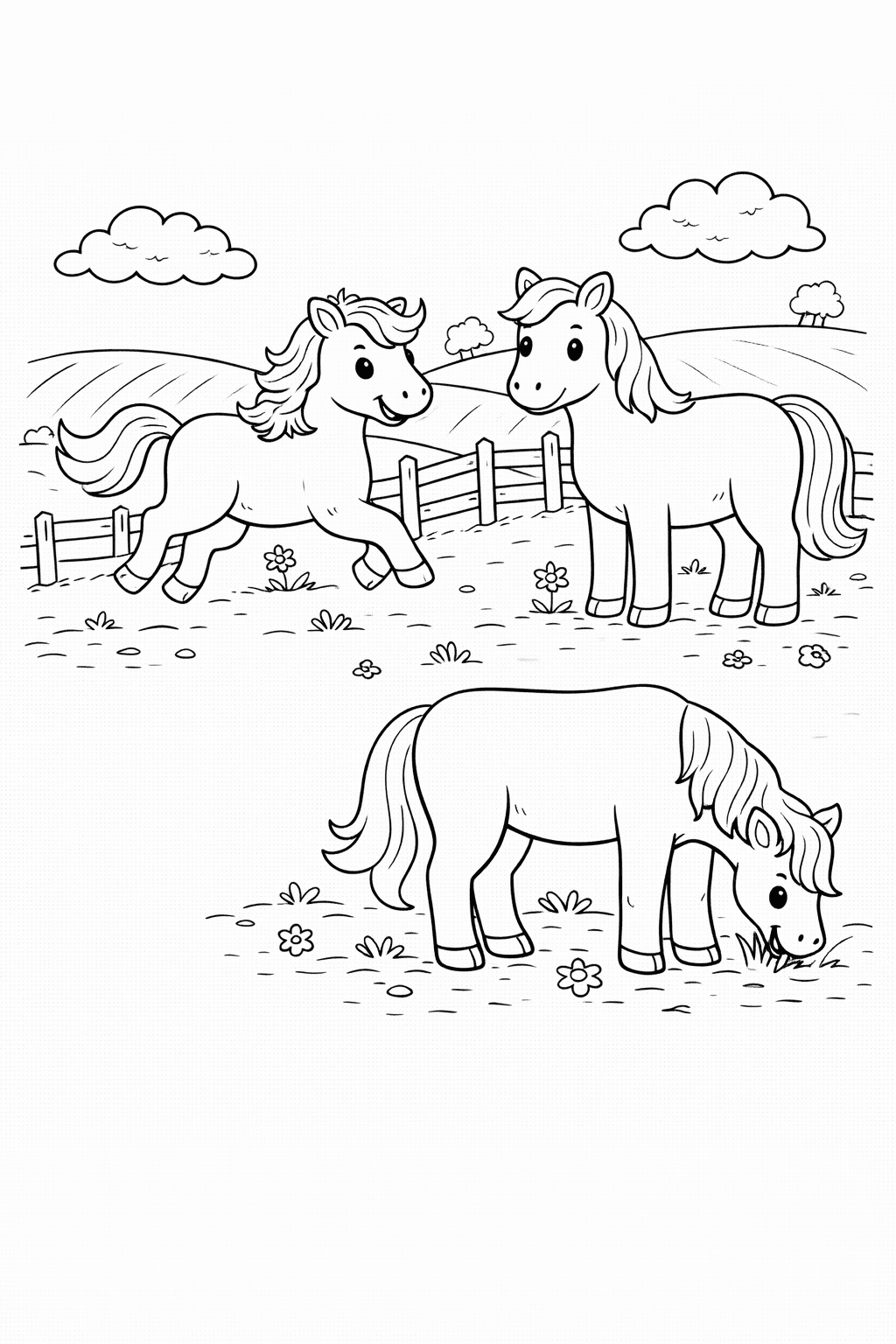 Konie do druku – Kolorowanki z końmi dla dzieci