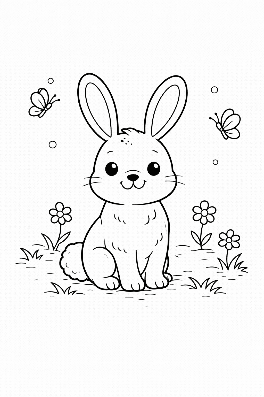 Króliczek do druku – Kolorowanka z króliczkiem dla dzieci