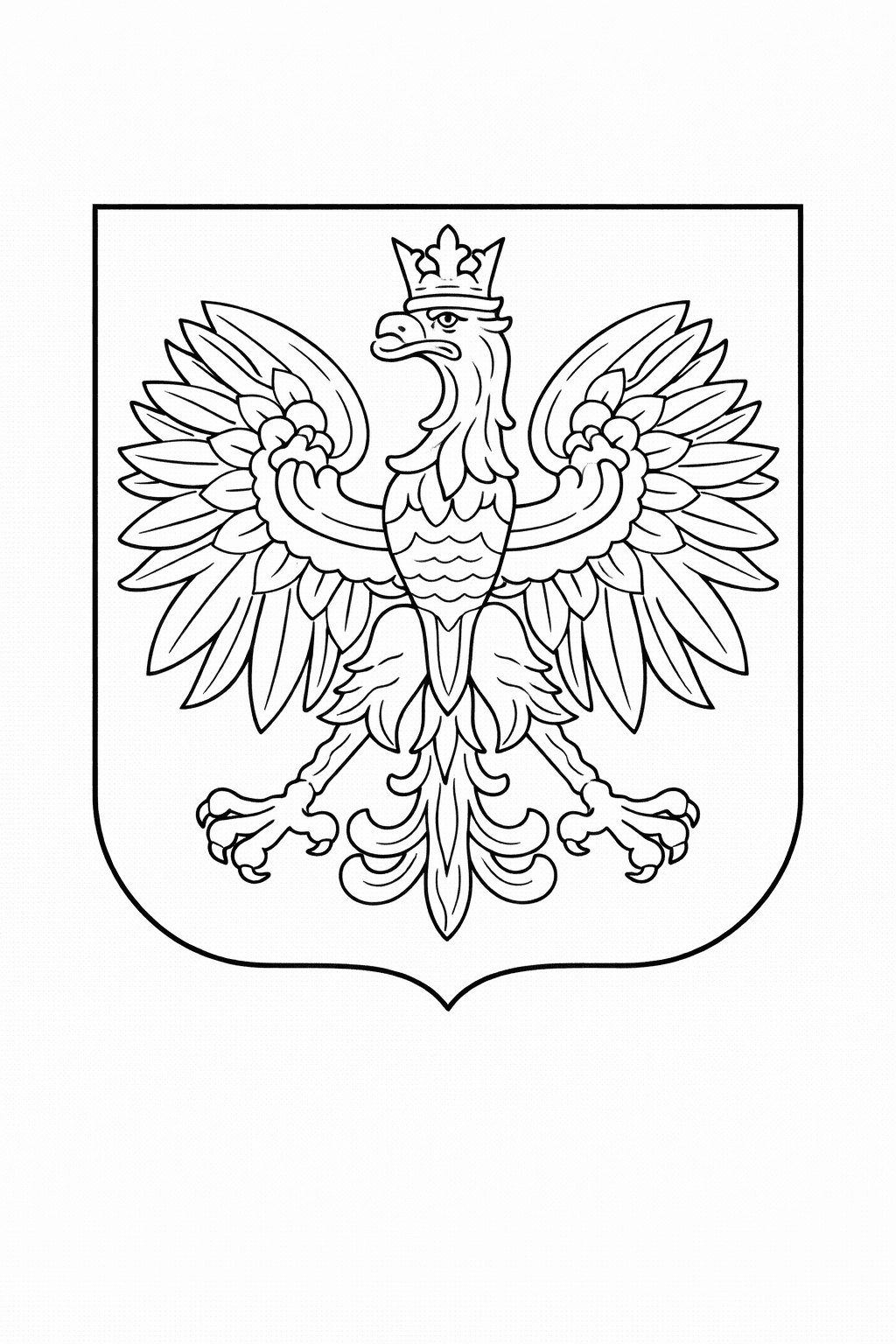 Godło Polski do druku – Szablon godła do kolorowania