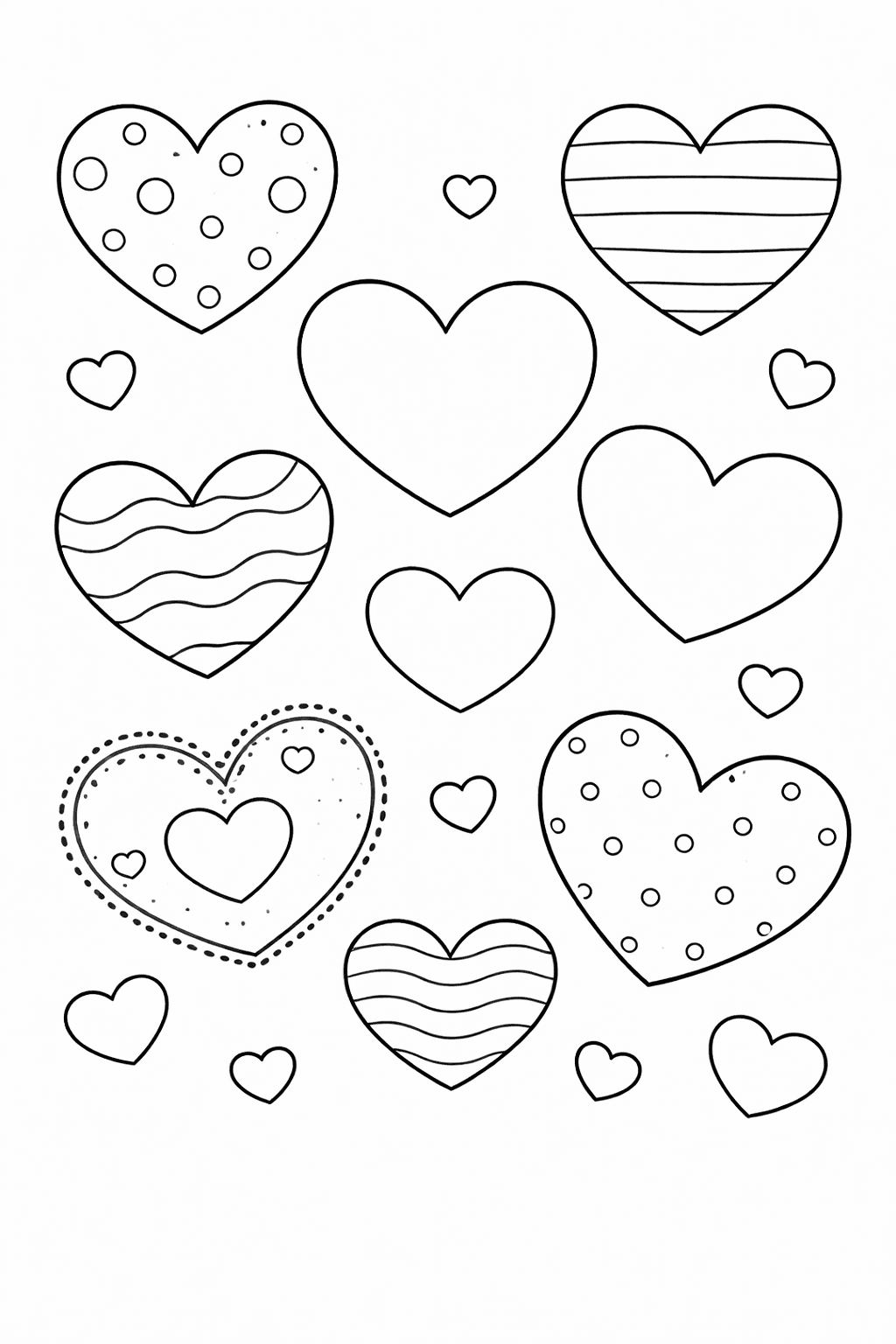 Serduszka do druku – Szablony serduszek do kolorowania