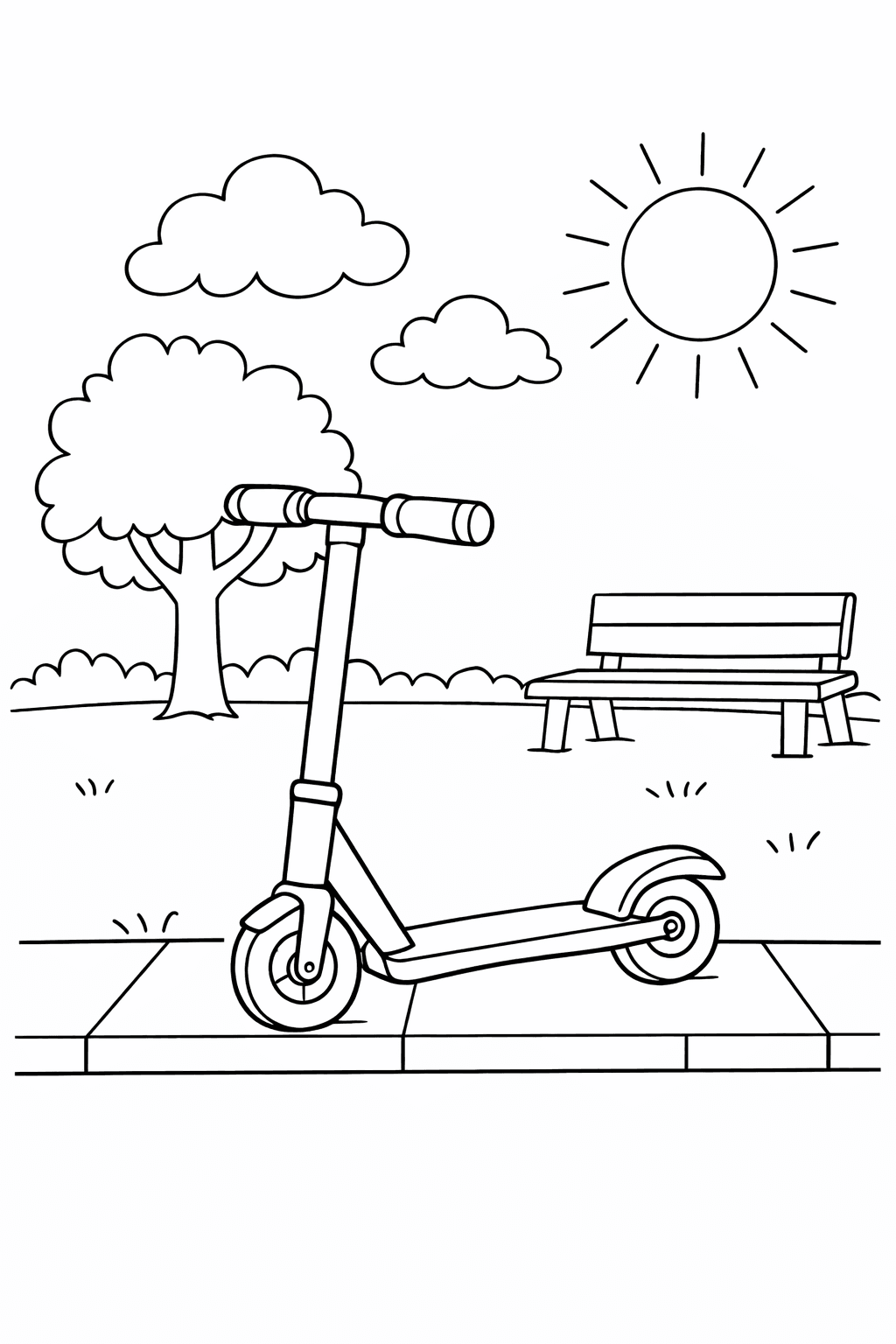 Hulajnoga do druku – Kolorowanka hulajnogi