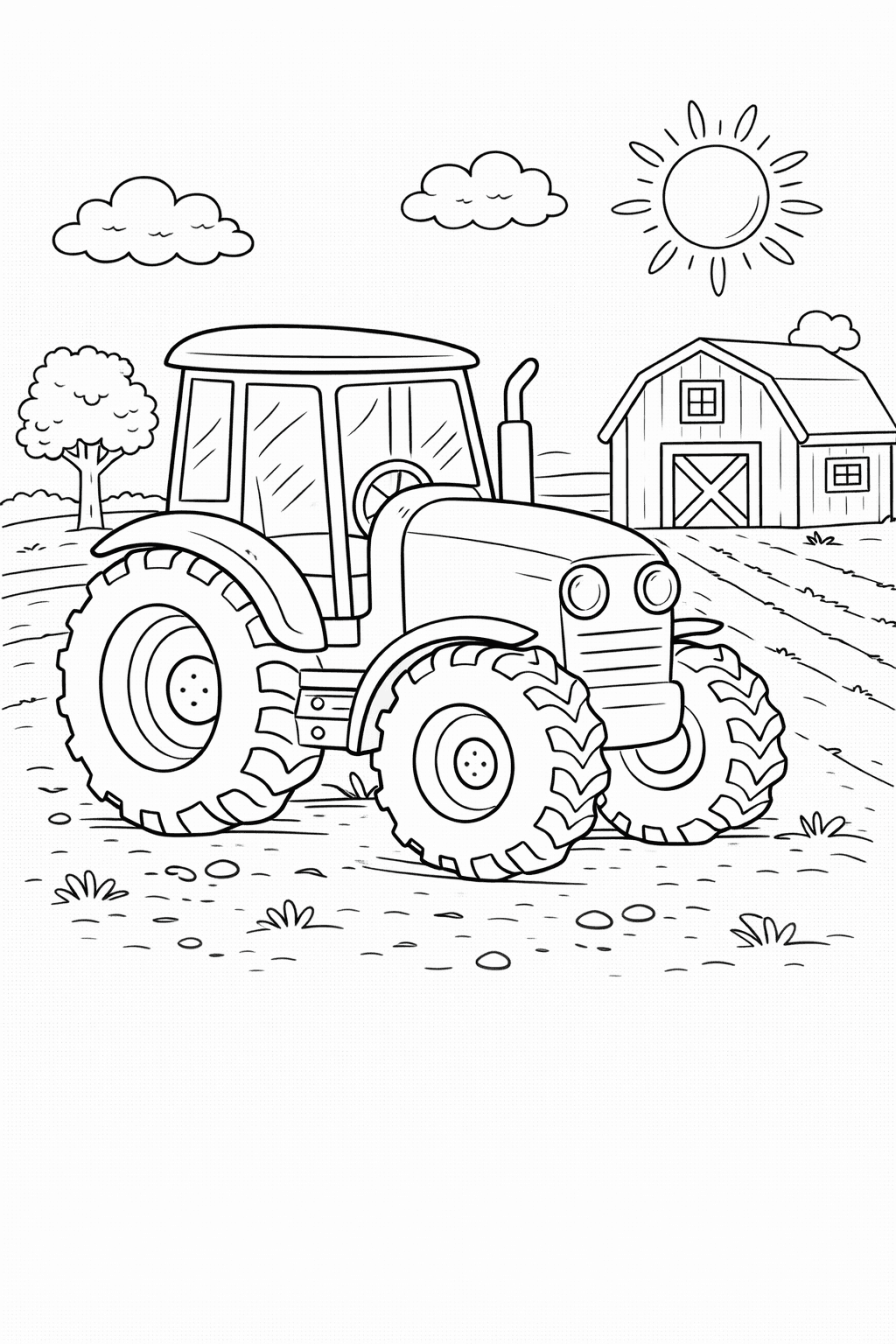 Traktor do druku – Kolorowanka z traktorem do pobrania