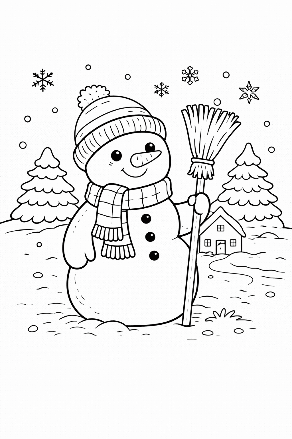 Bałwanek do druku – Zimowa kolorowanka dla dzieci