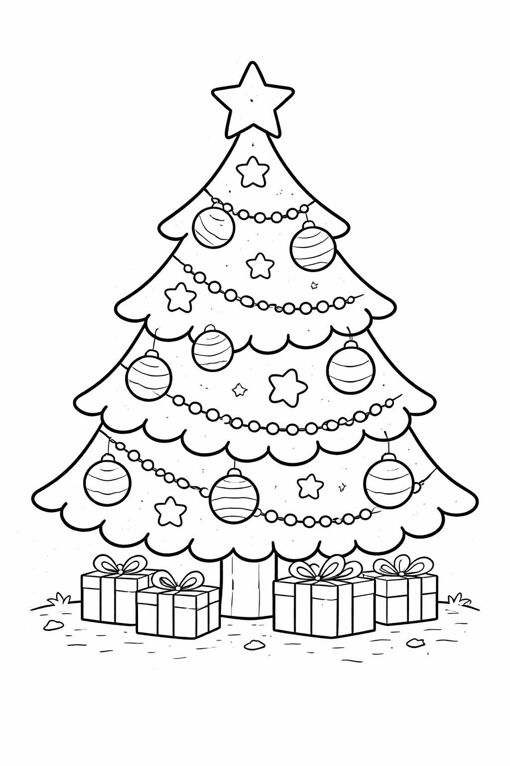 Choinka do druku – Szablon choinki do kolorowania