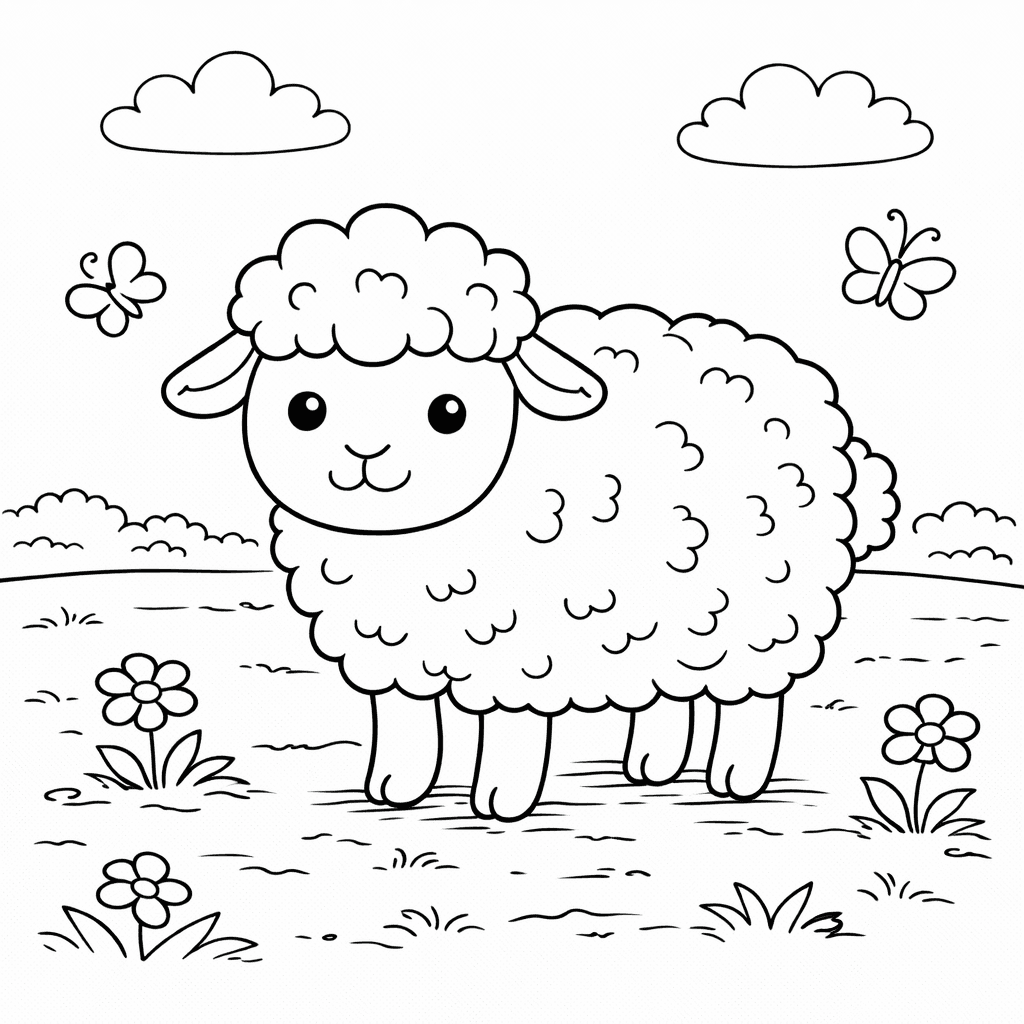 Owca do druku – Kolorowanka z owcą