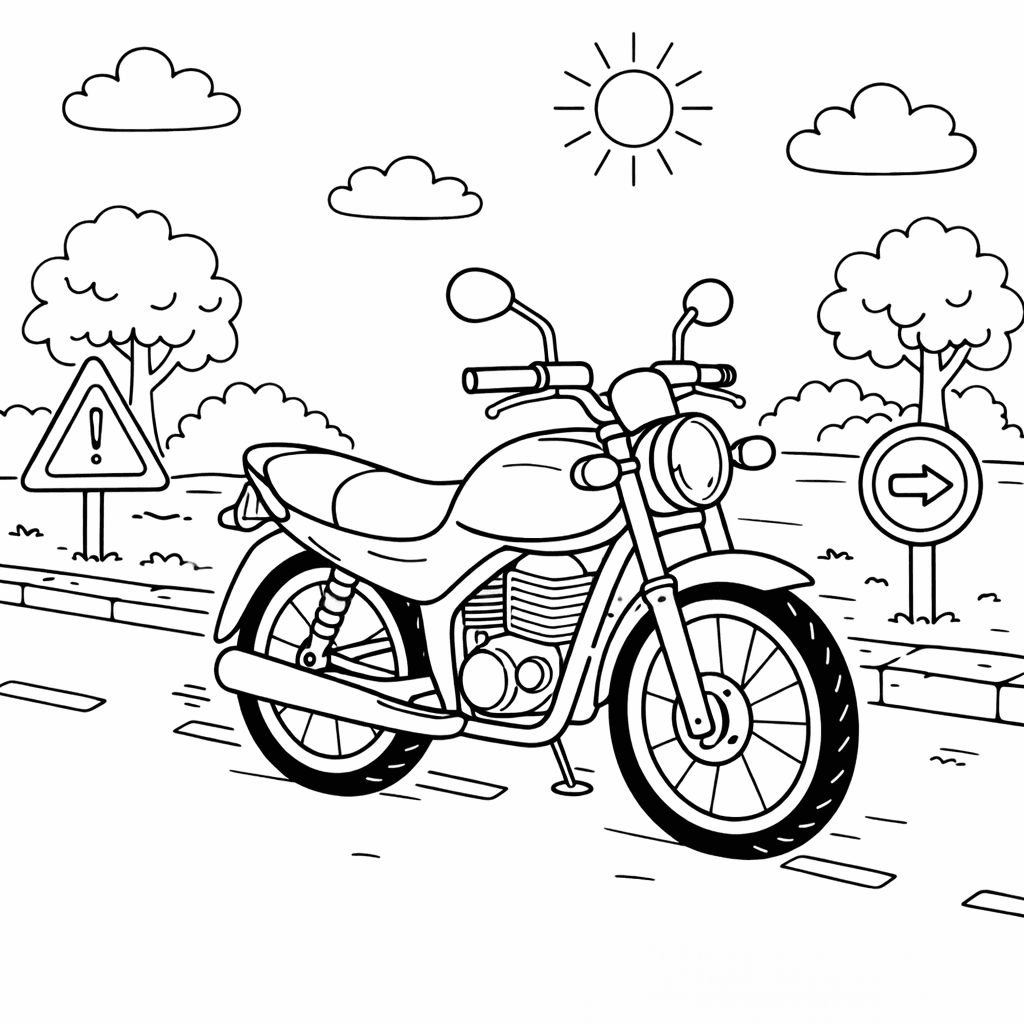 Motocykl do druku – Kolorowanka motocykla