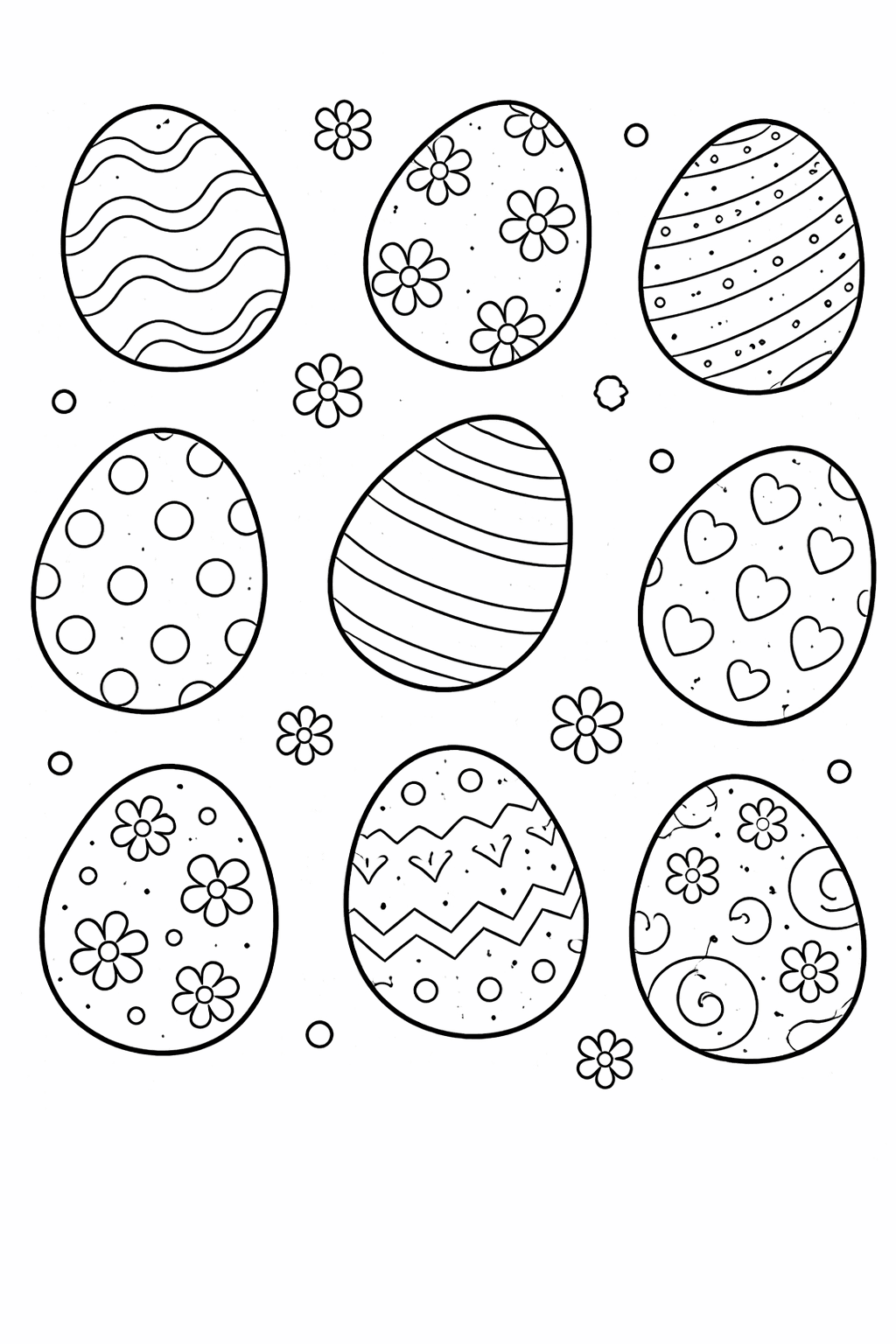 Jajka wielkanocne do druku – Kolorowanki na Wielkanoc
