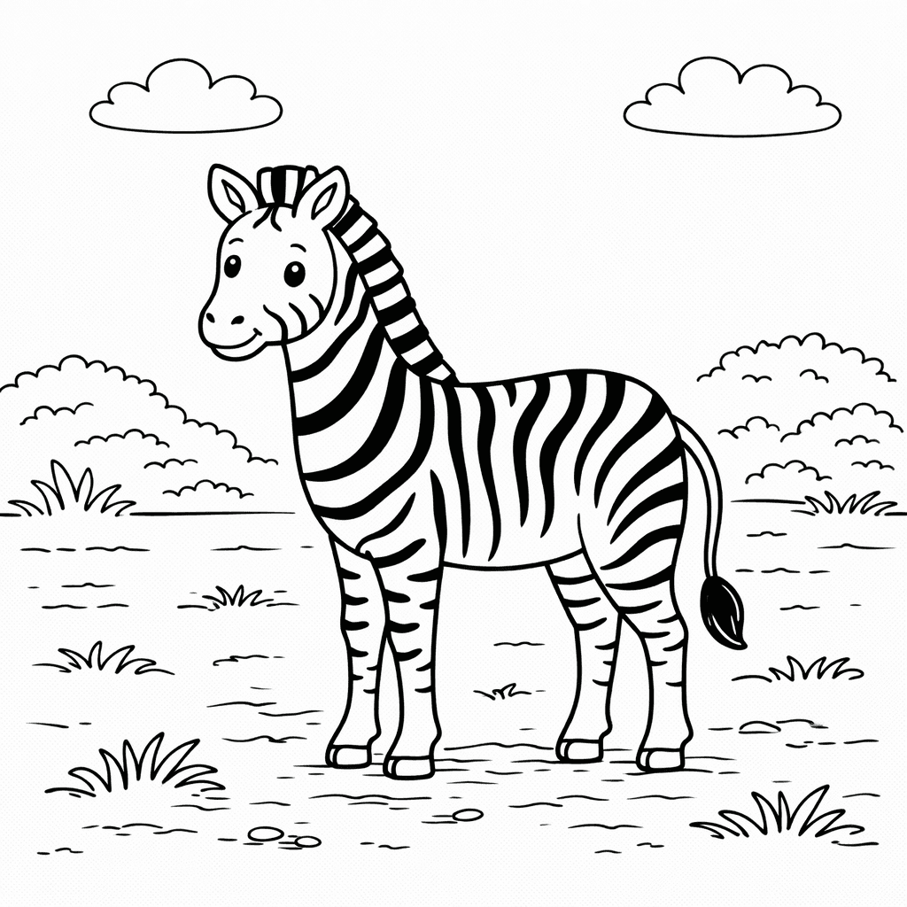 Zebra do druku – Kolorowanka z zebrą