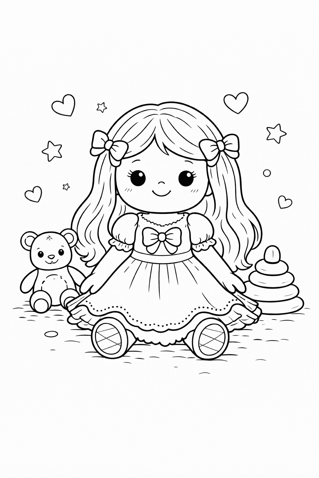 Lalka do druku – Kolorowanka z lalką do pobrania
