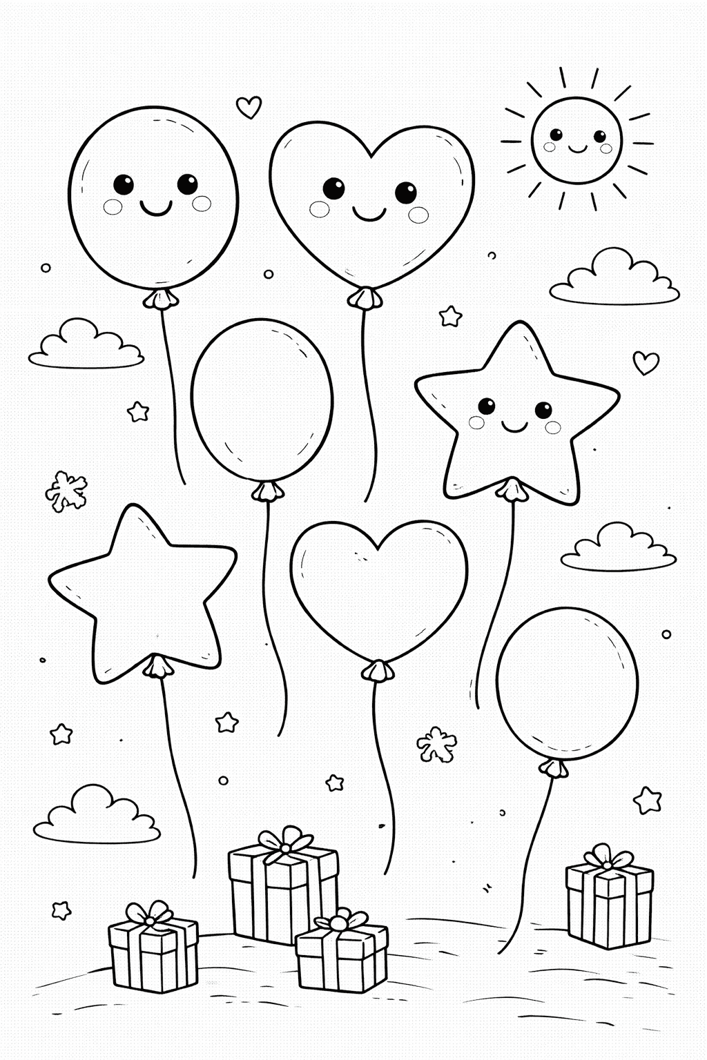 Balony do druku – Kolorowanki z balonami dla dzieci