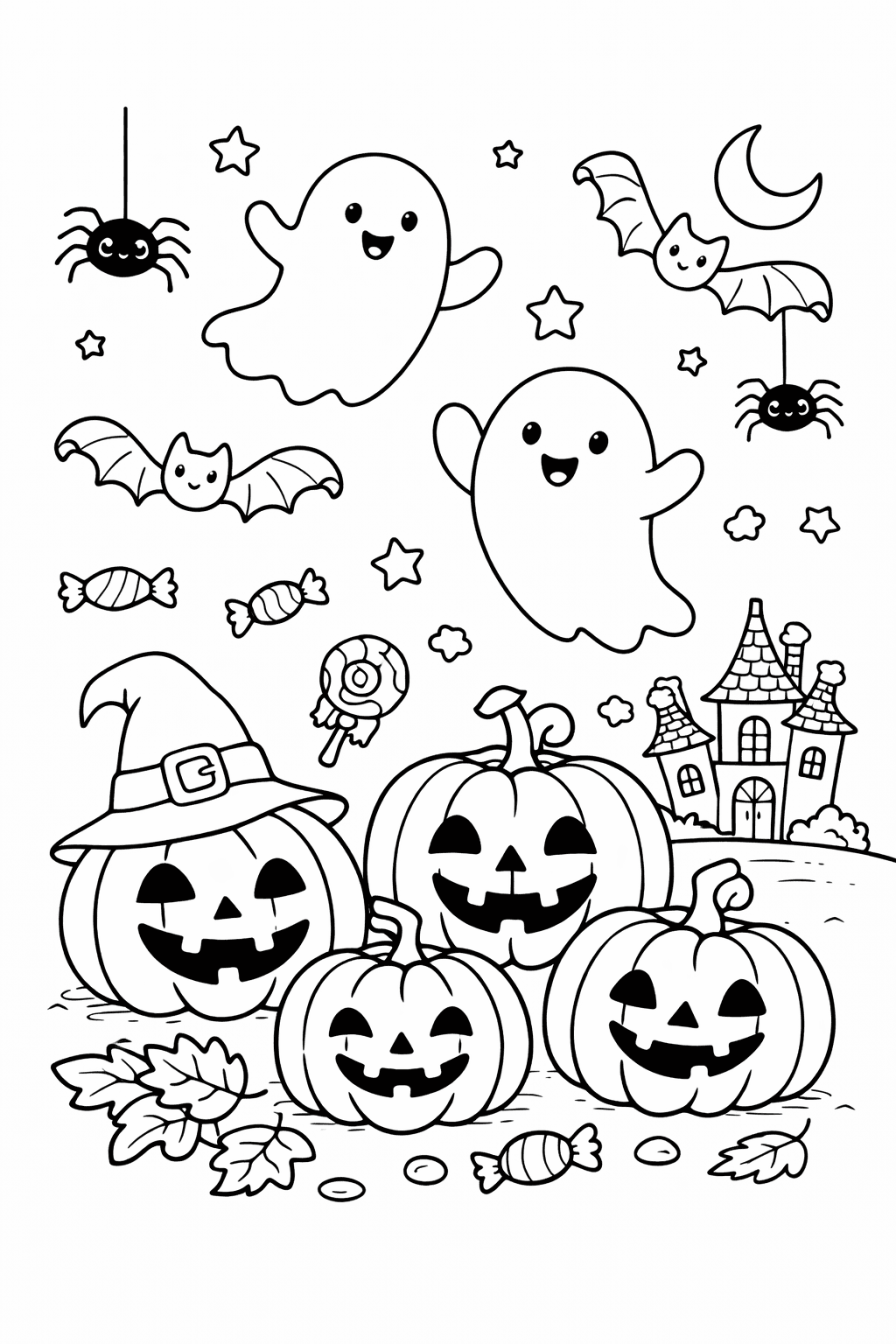 Kolorowanki do druku Halloween – Straszne i zabawne wzory