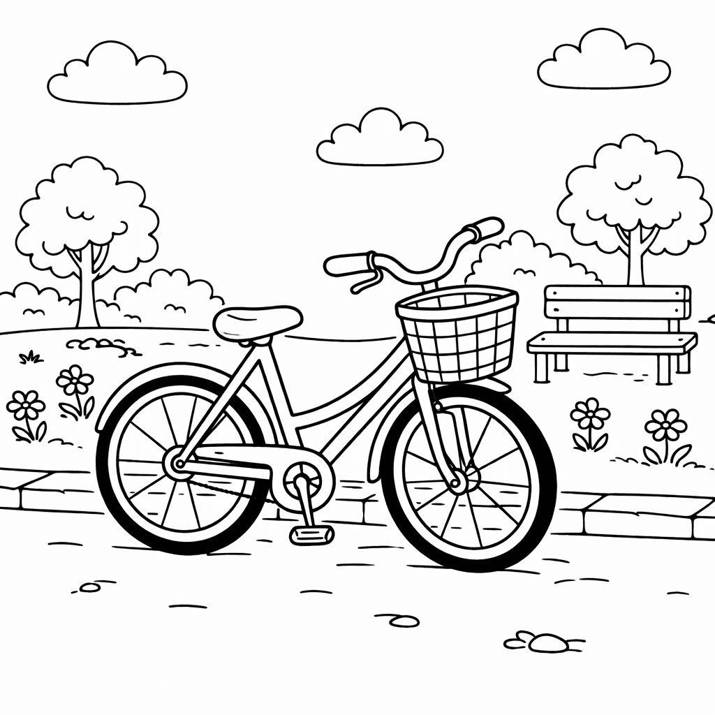 Rower do druku – Kolorowanka roweru dla dzieci