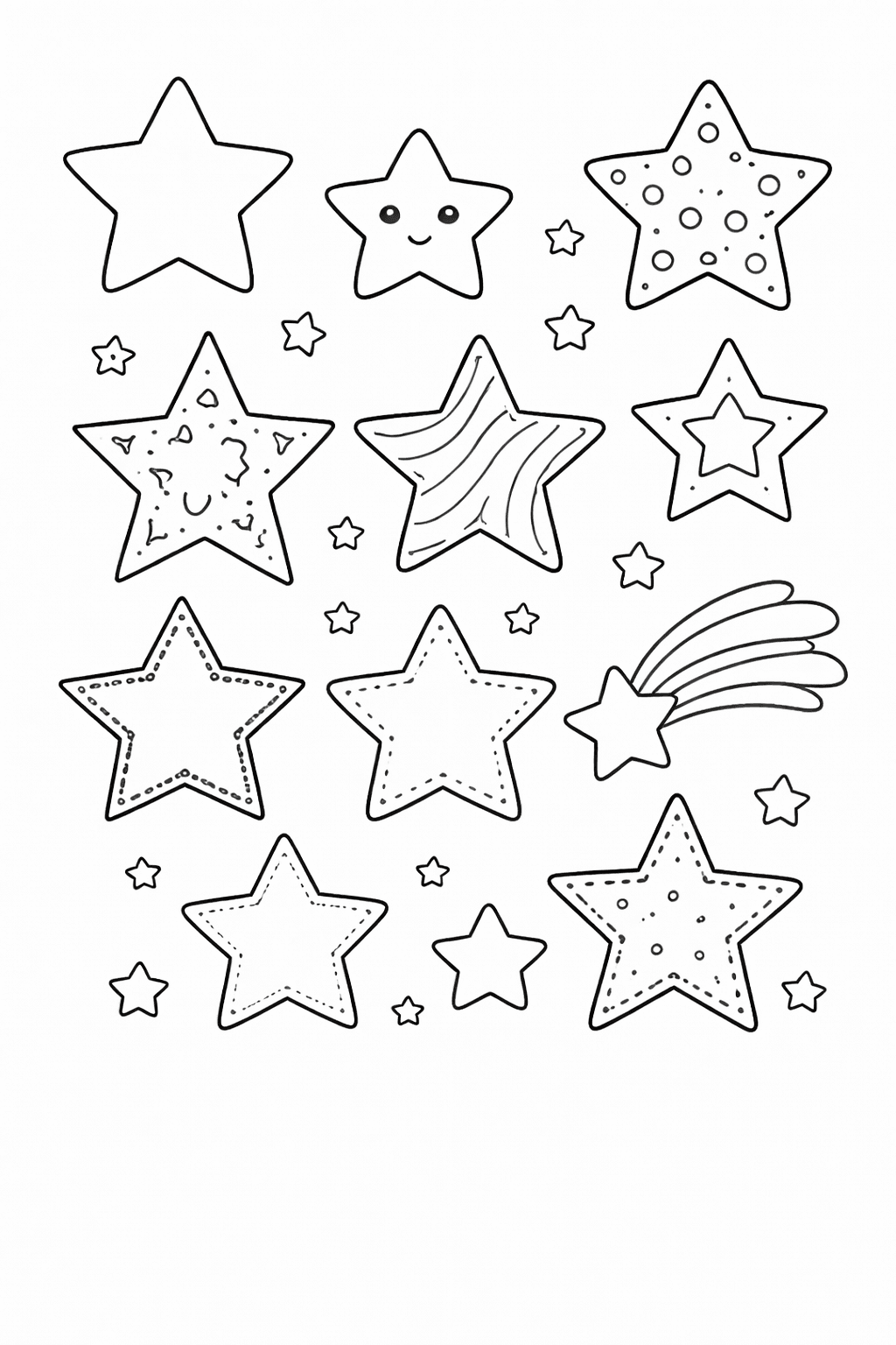 Gwiazdki do druku – Szablony gwiazdek do kolorowania i wycinania
