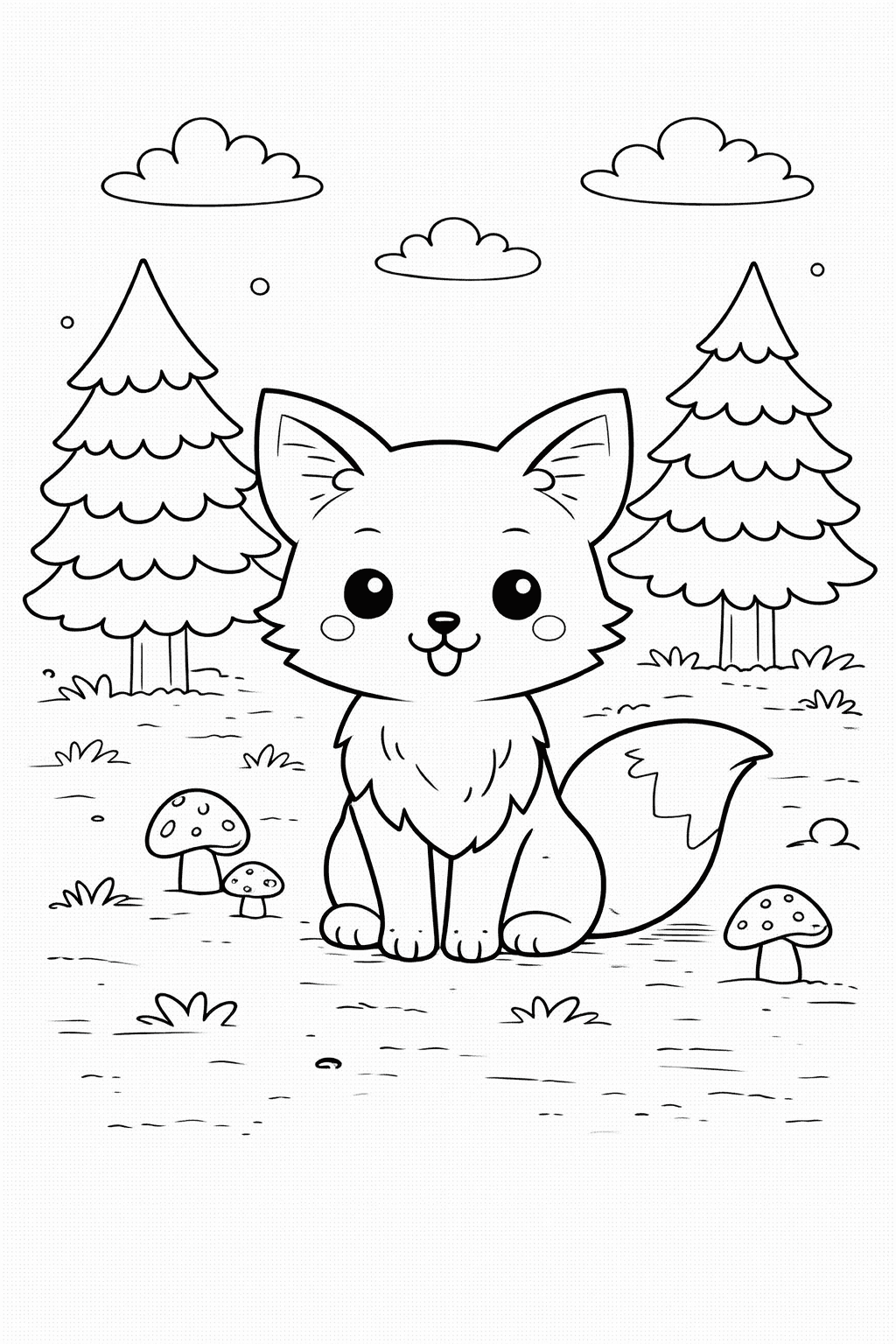 Lis do druku – Kolorowanka z lisem dla dzieci