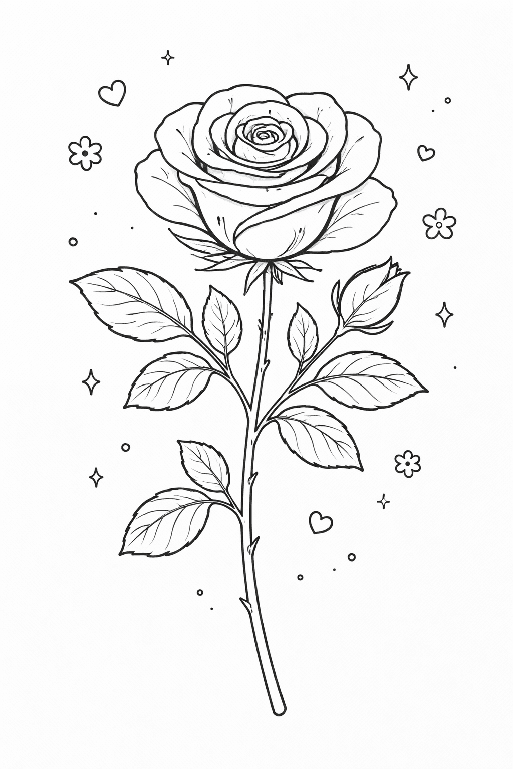 Róża do druku – Kolorowanka róży do wydrukowania