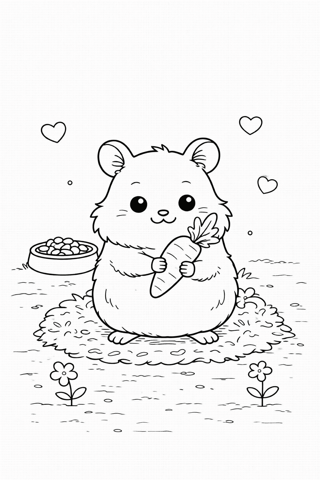 Chomik do druku – Kolorowanka z chomikiem