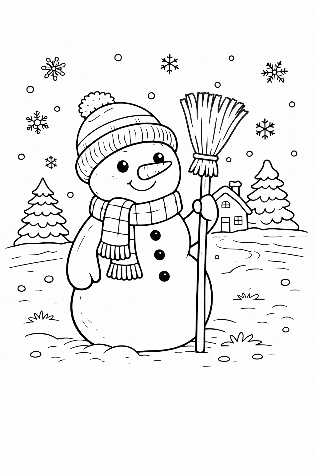 Bałwan do druku – Zimowa kolorowanka z bałwanem