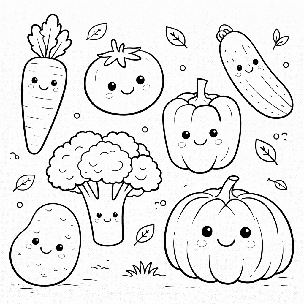 Warzywa do druku – Kolorowanki z warzywami