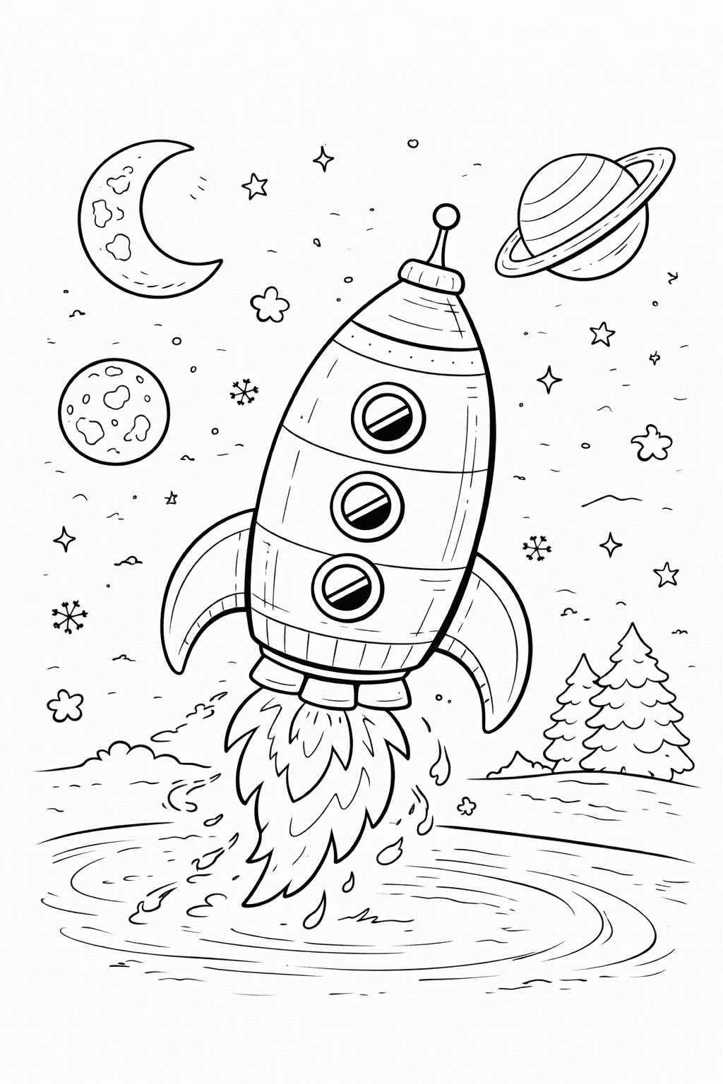 Statek kosmiczny do druku – Kolorowanka statku kosmicznego