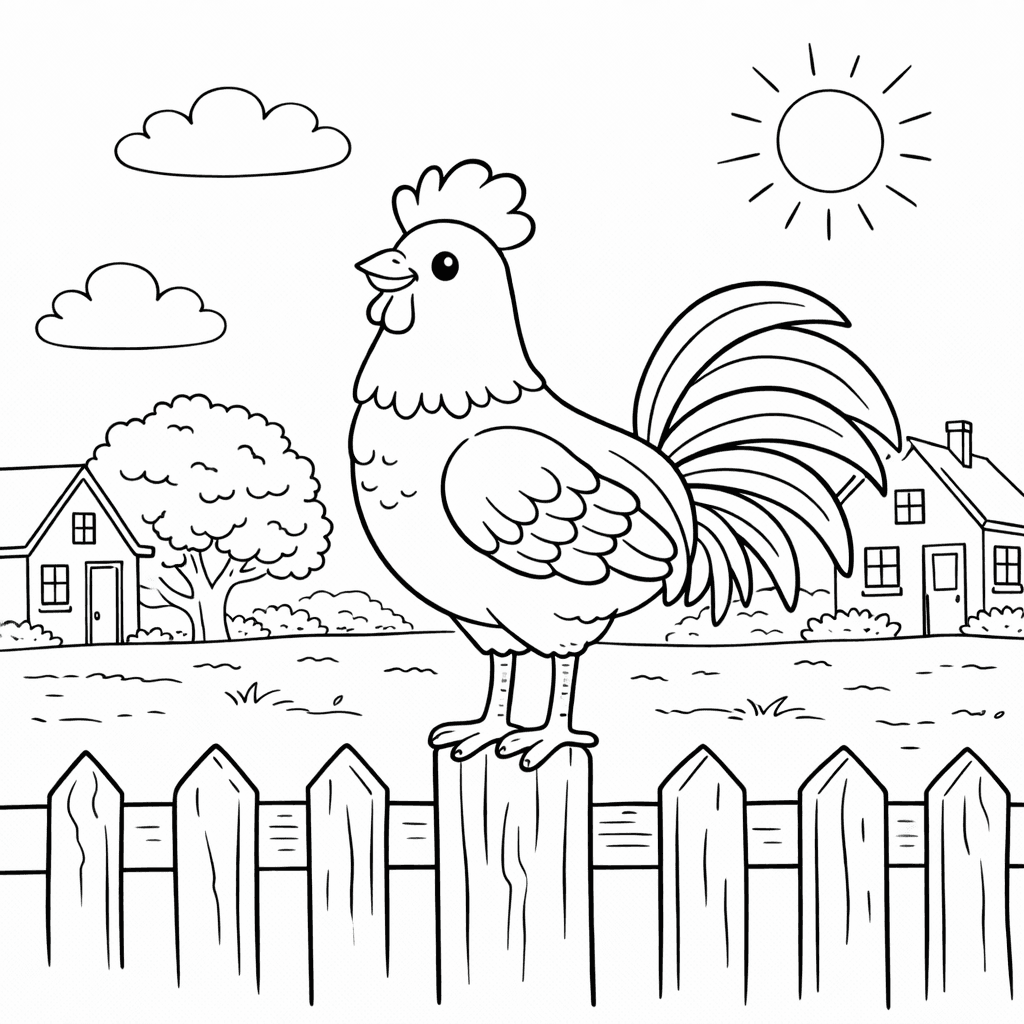Kogut do druku – Kolorowanka z kogutem