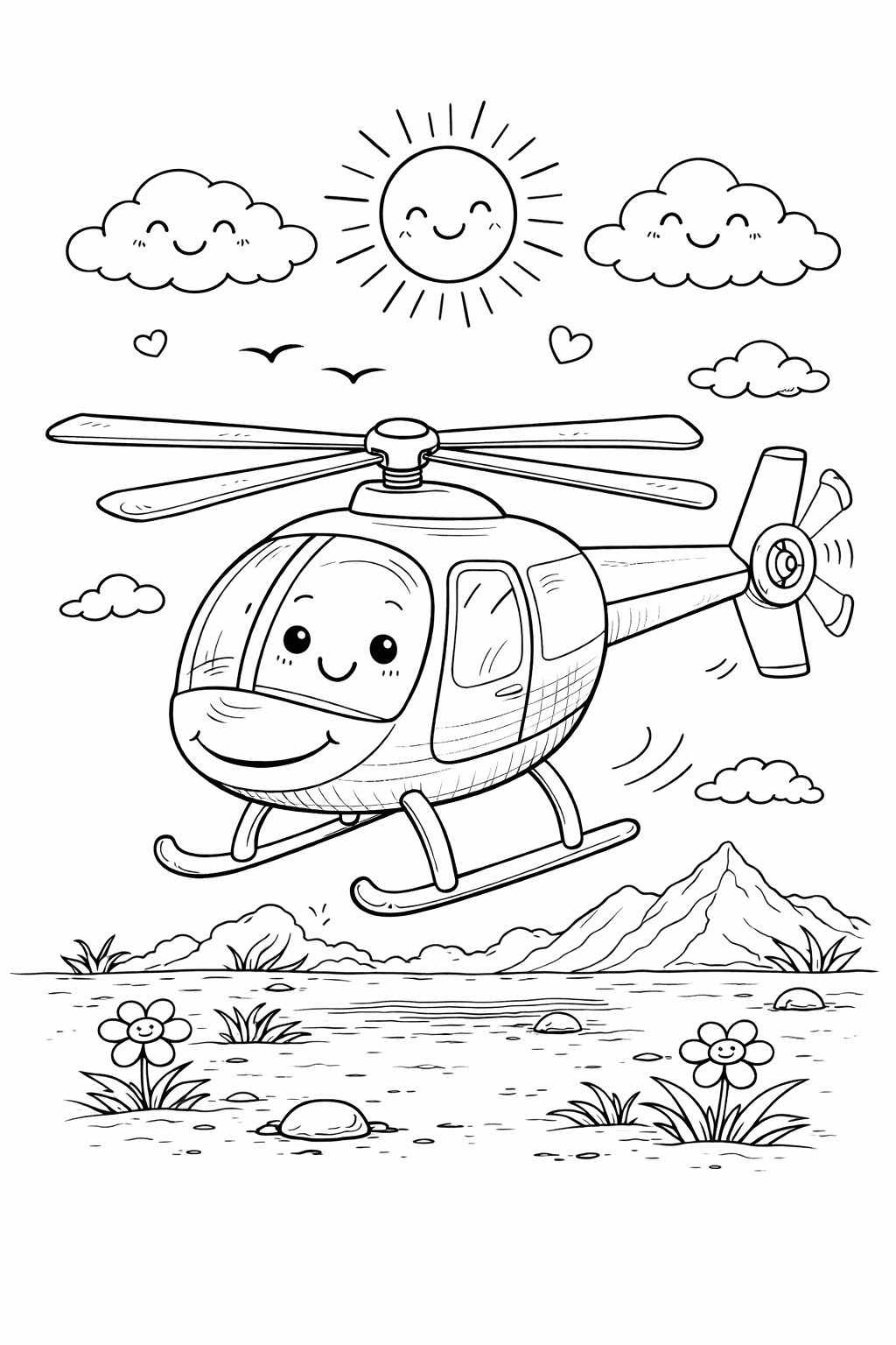 Helikopter do druku – Kolorowanka helikoptera