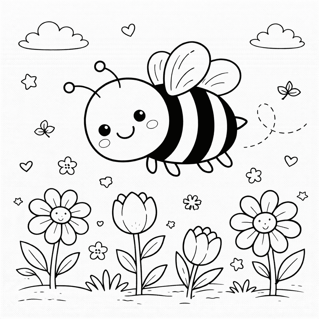 Pszczoła do druku – Kolorowanka z pszczółką