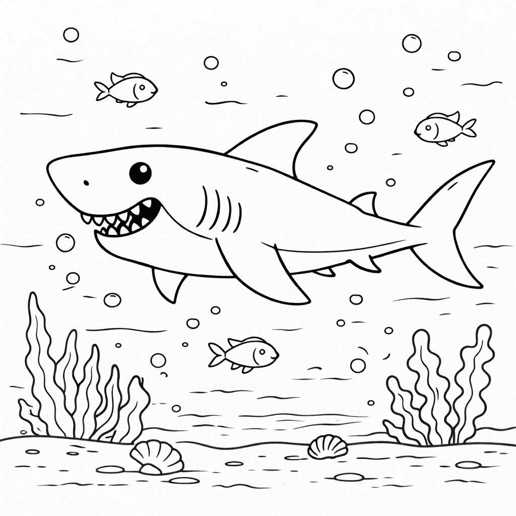 Rekin do druku – Kolorowanka z rekinem