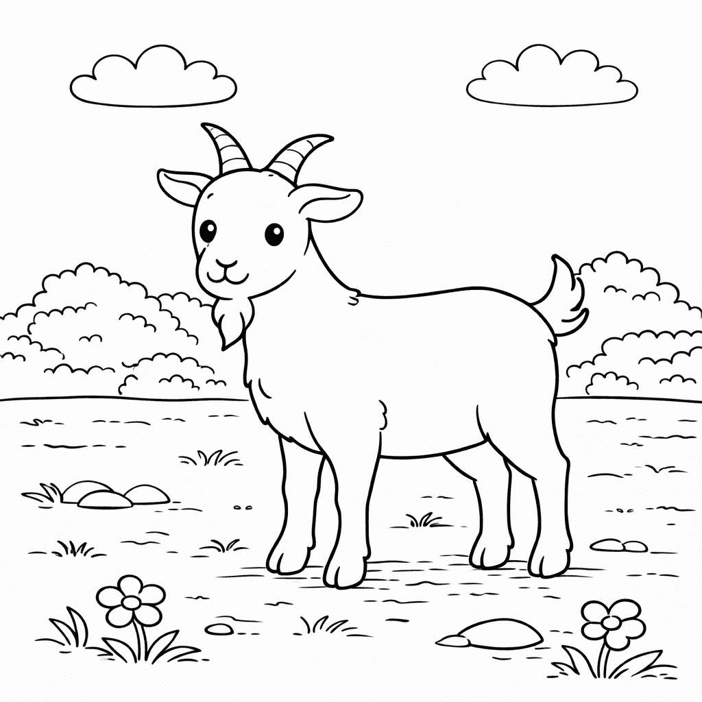 Koza do druku – Kolorowanka z kozą