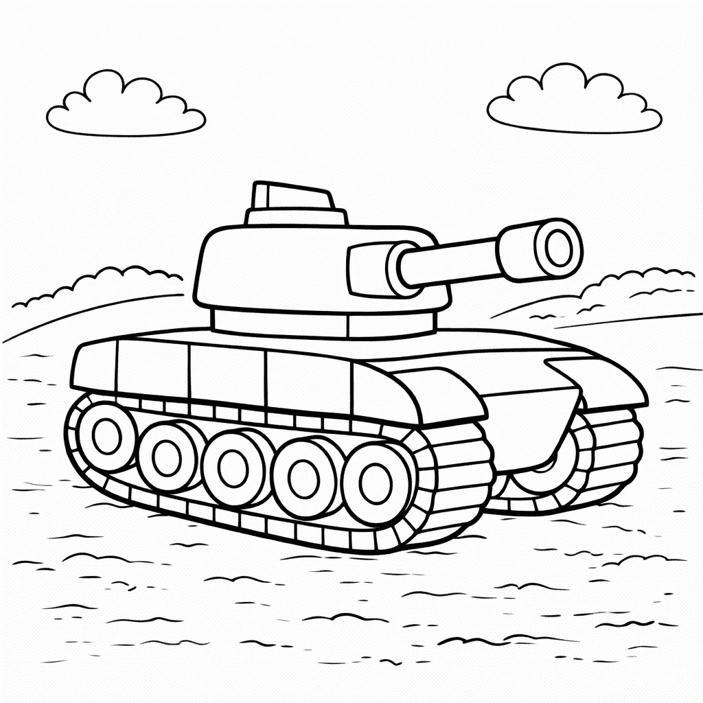 Czołg do druku – Kolorowanka z czołgiem
