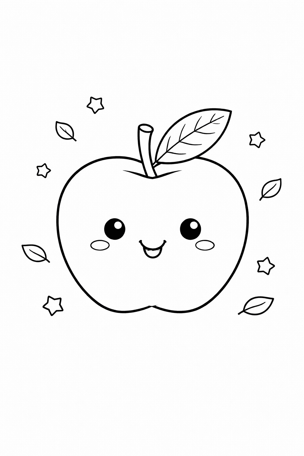 Jabłko do druku – Kolorowanka z jabłkiem