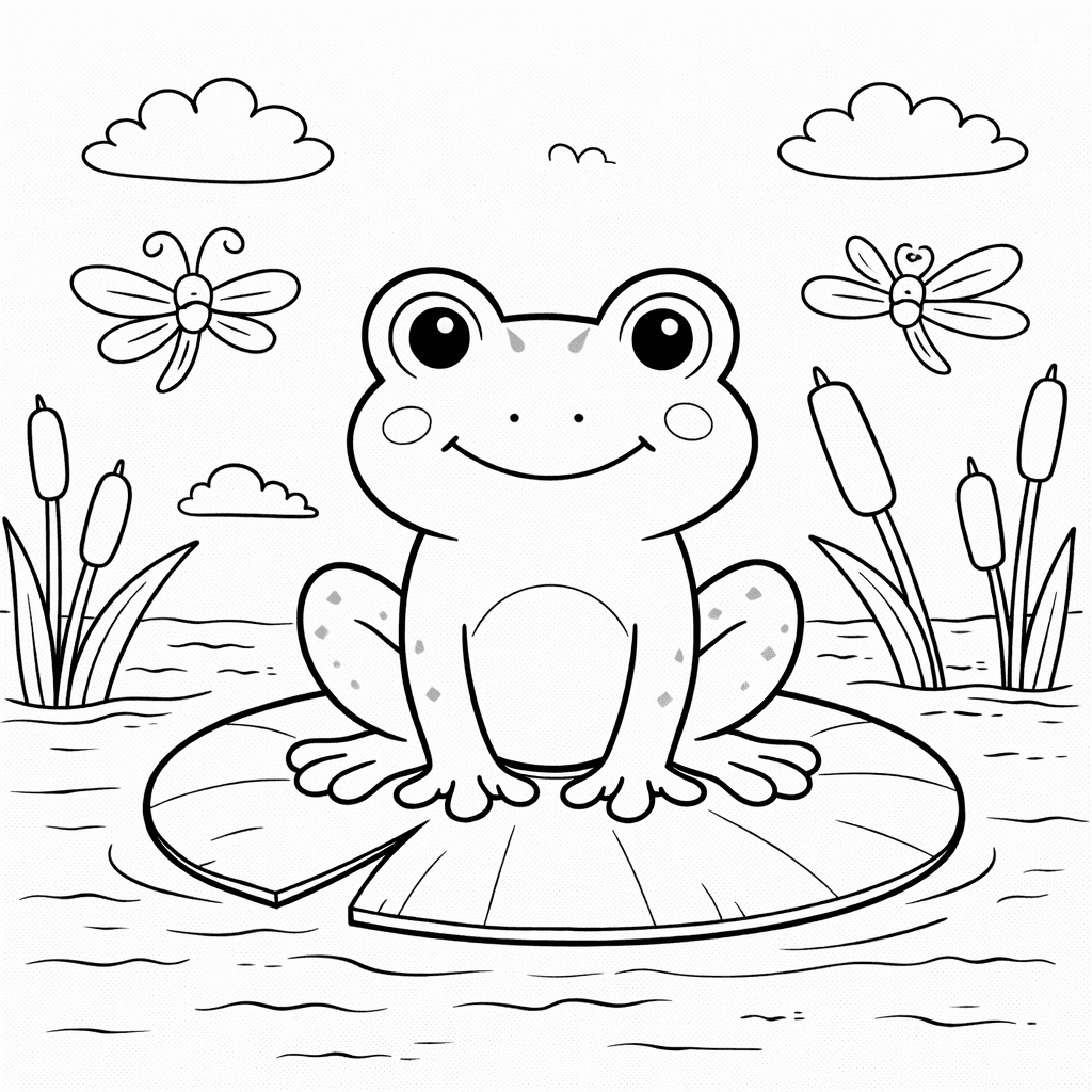 Żaba do druku – Kolorowanka z żabką