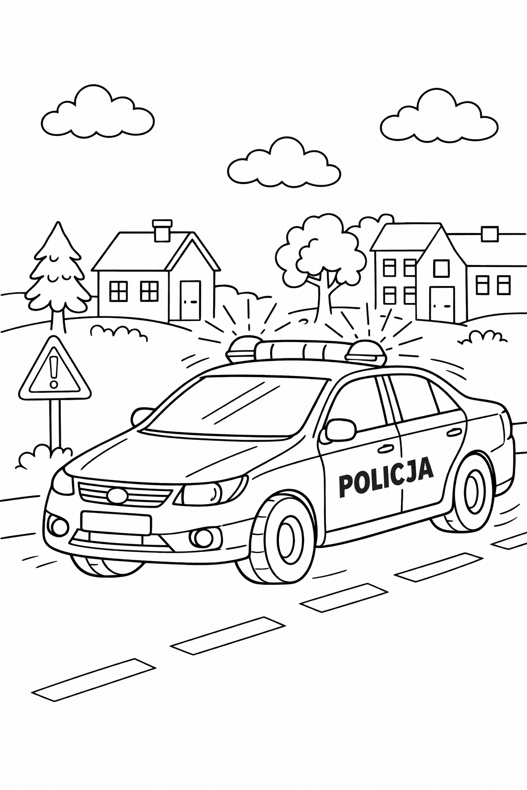 Radiowóz policyjny do druku – Kolorowanka policyjna